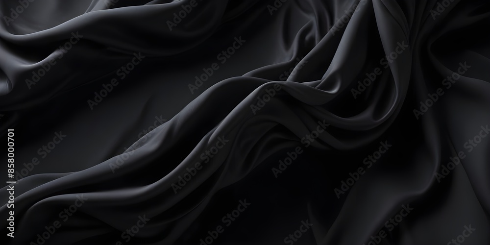 Dark abstract background with flowing black fabric Dark abstract background with flowing black fabric