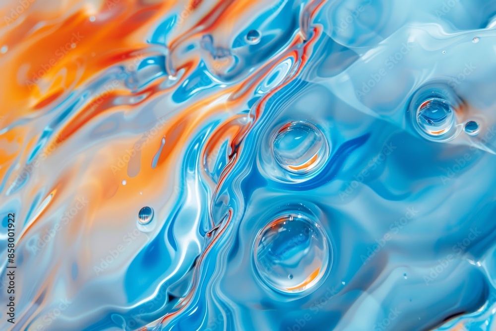 Abstract orange and blue water ripple reflection Abstract orange and blue water ripple reflection