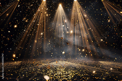 Golden glowing glitter celebration generated.AI
