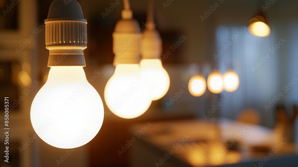 LED light bulbs illuminating a home interior LED light bulbs illuminating a home interior