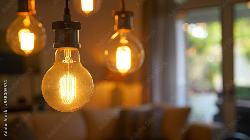 LED light bulbs illuminating a home interior LED light bulbs illuminating a home interior