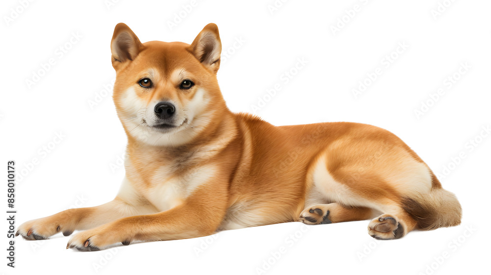 Relaxed Shiba Inu Dog Lying Down Relaxed Shiba Inu Dog Lying Down