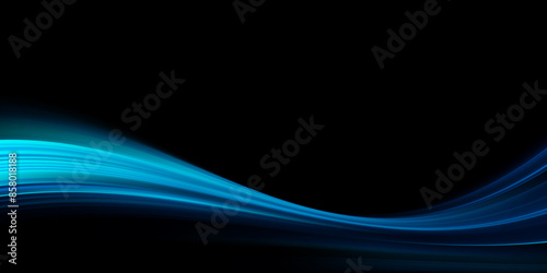 Abstract blue background with glowing curve lines