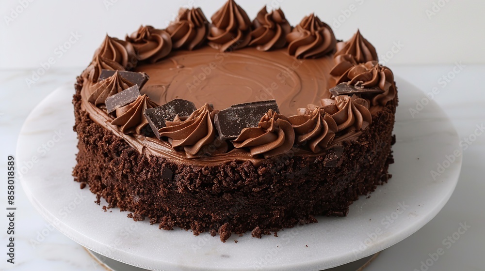 Chocolate Cake with Swirls of Chocolate Frosting Chocolate Cake with Swirls of Chocolate Frosting