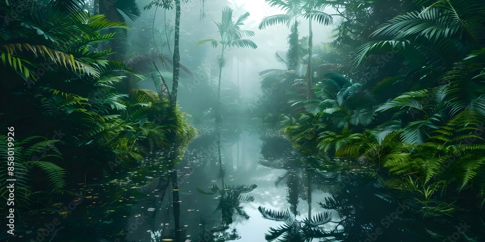 Enchanting Forest Scene with Lush Greenery, Moisture, and Misty Ambiance. Concept Forest Photography, Greenery Captures, Misty Atmosphere, Nature Landscapes, Enchanted Scenes Enchanting Forest Scene with Lush Greenery, Moisture, and Misty Ambiance. Concept Forest Photography, Greenery Captures, Misty Atmosphere, Nature Landscapes, Enchanted Scenes