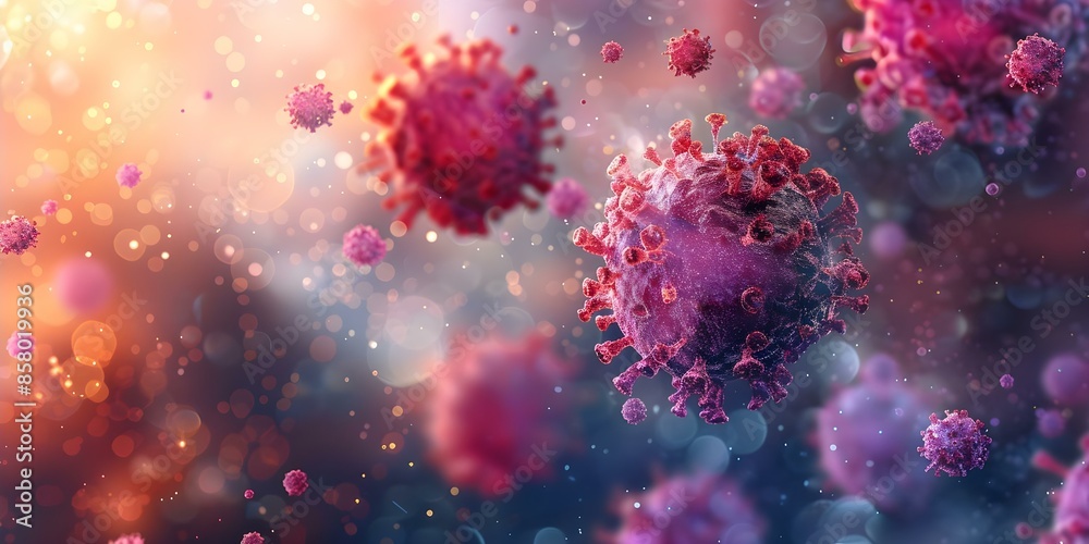 Examining Cancer Cells at a Microscopic Level. Concept Microscopy, Cancer Research, Cell Analysis, Tumor Cells, Disease Progression Examining Cancer Cells at a Microscopic Level. Concept Microscopy, Cancer Research, Cell Analysis, Tumor Cells, Disease Progression