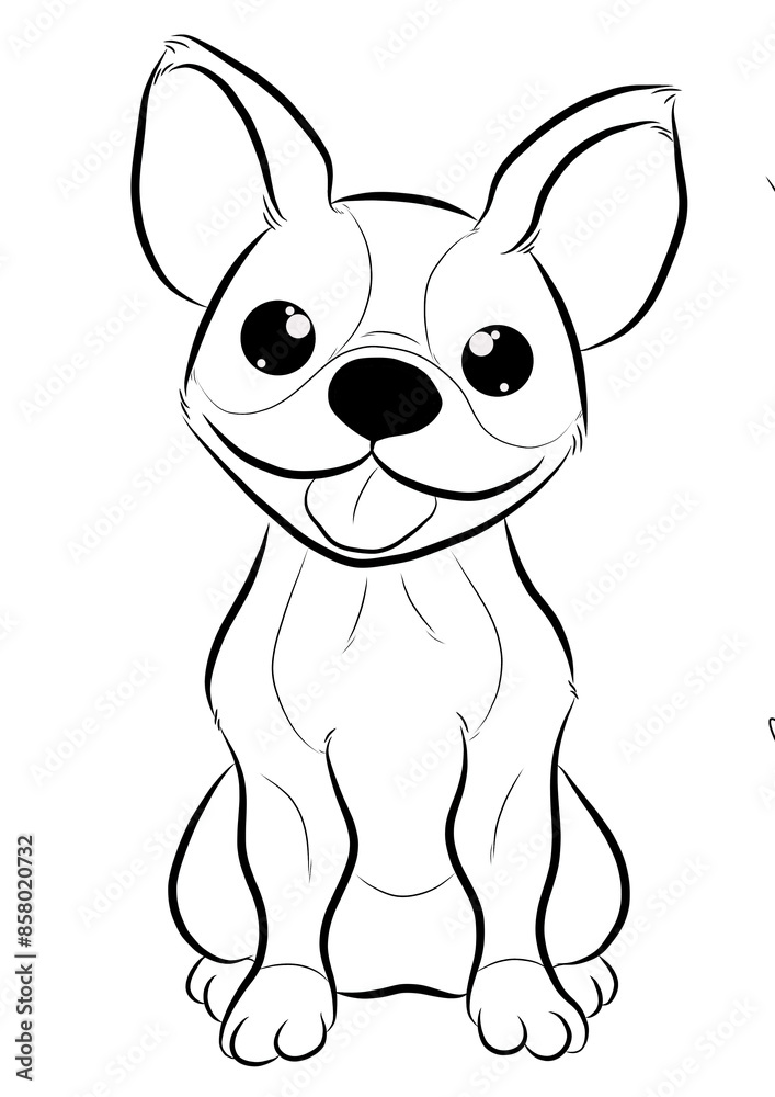 Picture of a shorthaired dog sitting and waiting for coloring. Picture of a shorthaired dog sitting and waiting for coloring.