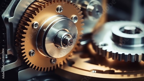 Wallpaper Mural Close-up of Mechanism with Cogwheel and Gears Working Together Torontodigital.ca