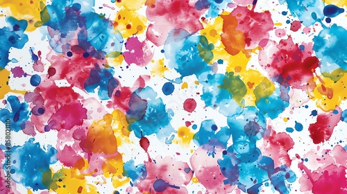 Abstract watercolor painting. Colorful splashes on white background. Creative and bright.