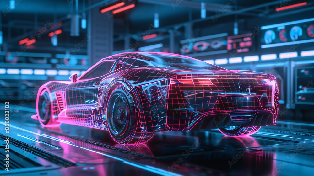 Technology chip circuit car holographic projection Technology chip circuit car holographic projection