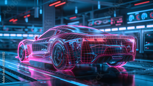 Technology chip circuit car holographic projection