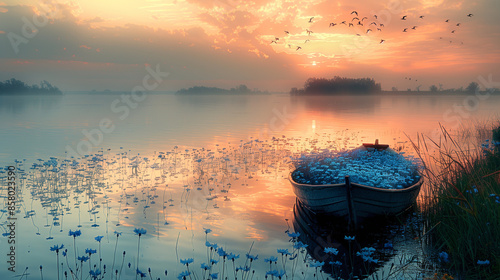 sunrise over the river