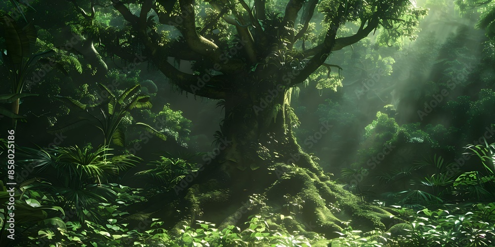Equatorial Rainforest Tree Looped 4K Virtual Animation Background for ...