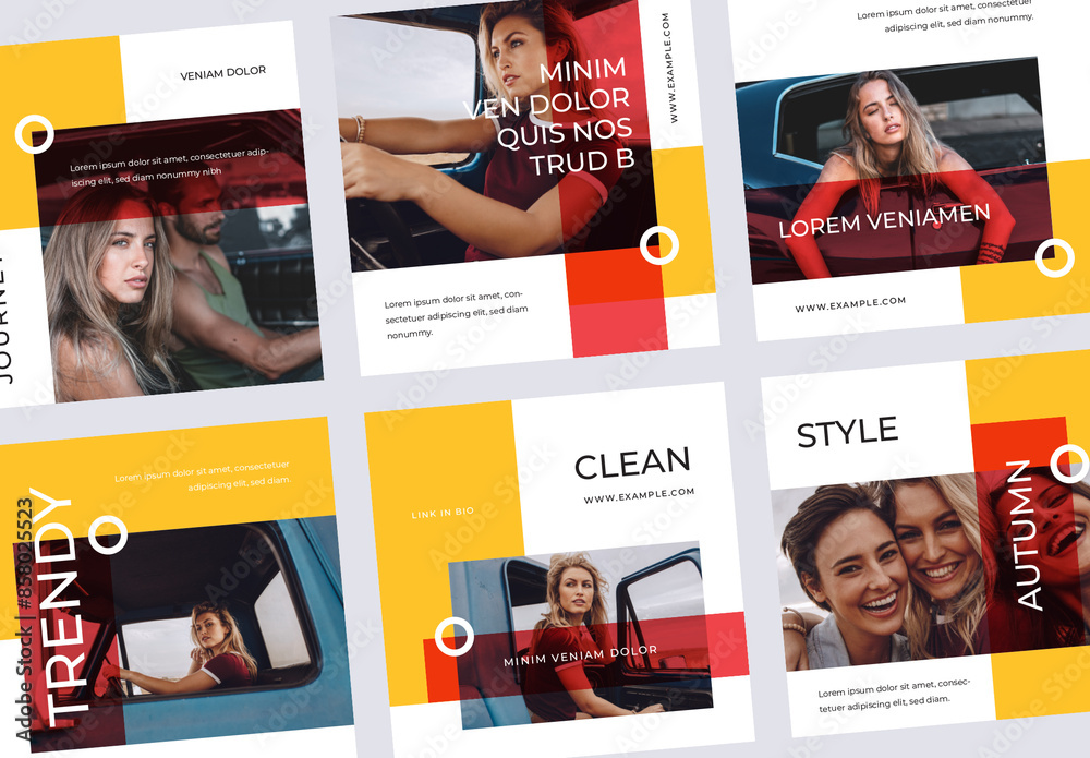 Bright and Bold Mobile Layouts For Social Media Online Advertisement ...