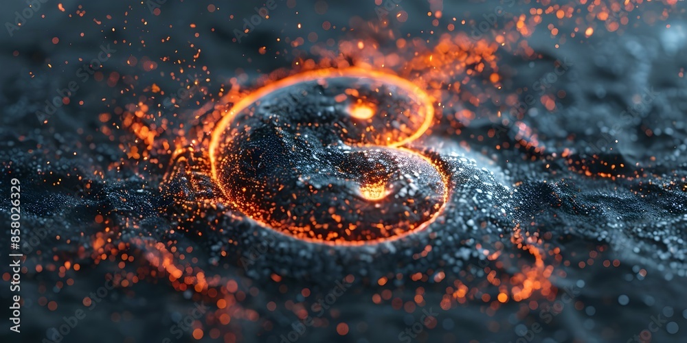 Modern Twist on the Yin Yang Symbol Using Digital Technology. Concept Digital Art, Yin Yang Symbol, Modern Technology Modern Twist on the Yin Yang Symbol Using Digital Technology. Concept Digital Art, Yin Yang Symbol, Modern Technology