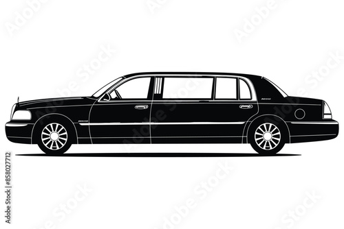 Limousine car Silhouette vector