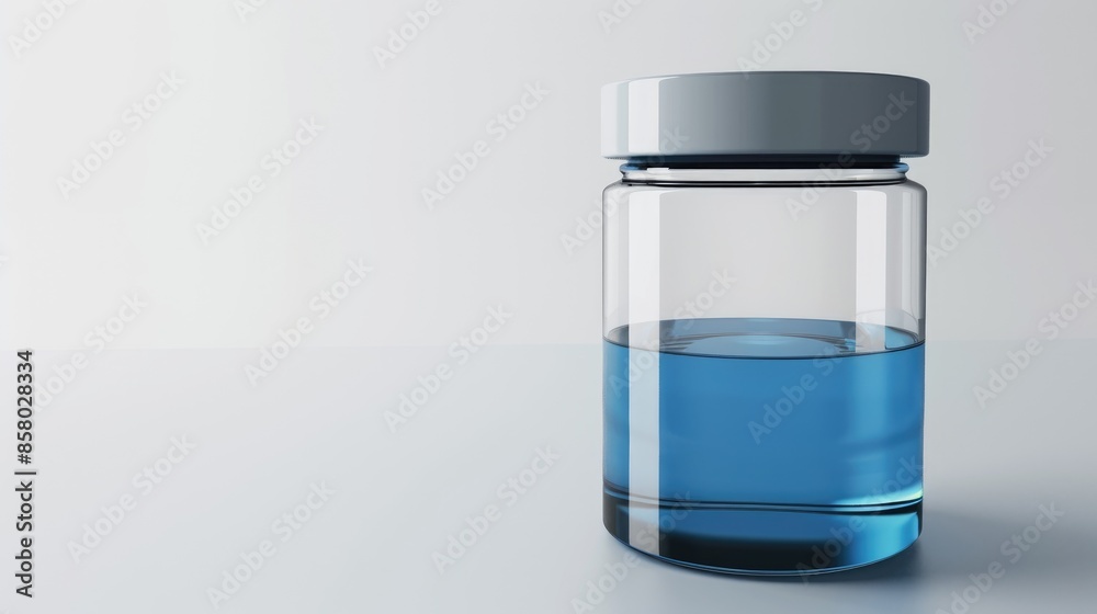 Athletic Doping Conceptual Illustration of Specimen Container on White Background