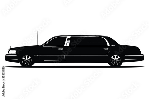 Limousine car Silhouette vector