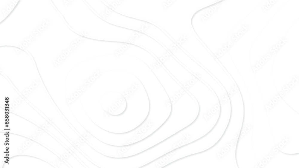 White paper cut topographic map patterns. Topography line map. White paper cut background with shadow. Realistic papercut decoration textured with wavy layers. White paper cut topographic map patterns. Topography line map. White paper cut background with shadow. Realistic papercut decoration textured with wavy layers.