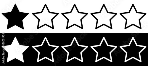 Star rating icon product quality review for web, ui, mobile apps. One Star Mark icon sign is a product quality review symbol.