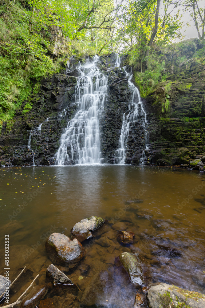 Fototapeta premium Waterfall Cascade de la Roche near Cheylade, French highlands, France