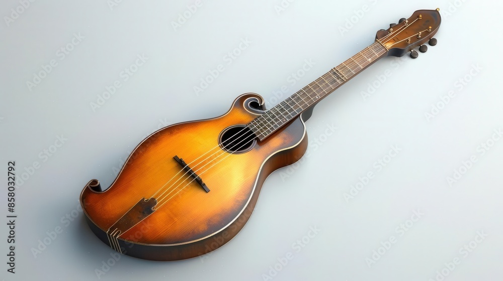 Vibrant Melodies. An elegant composition of a mandolin instrument Vibrant Melodies. An elegant composition of a mandolin instrument
