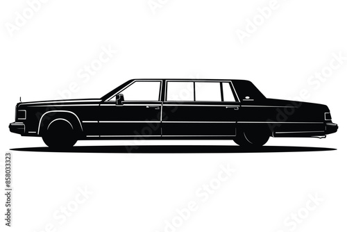 Limousine car Silhouette vector