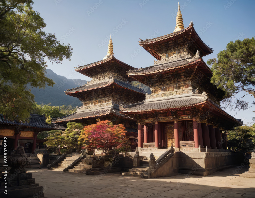Un monastero tibetano immerso nel silenzio della notte, illuminato dalla luna.
Un monastero tibetano immerso nel silenzio della notte, illuminato dalla luna.