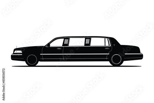 Limousine car Silhouette vector