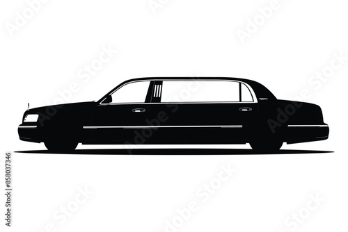 Limousine car Silhouette vector