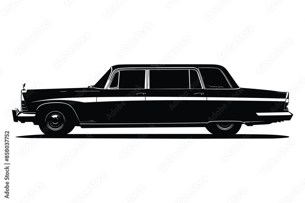 Limousine car Silhouette vector Limousine car Silhouette vector