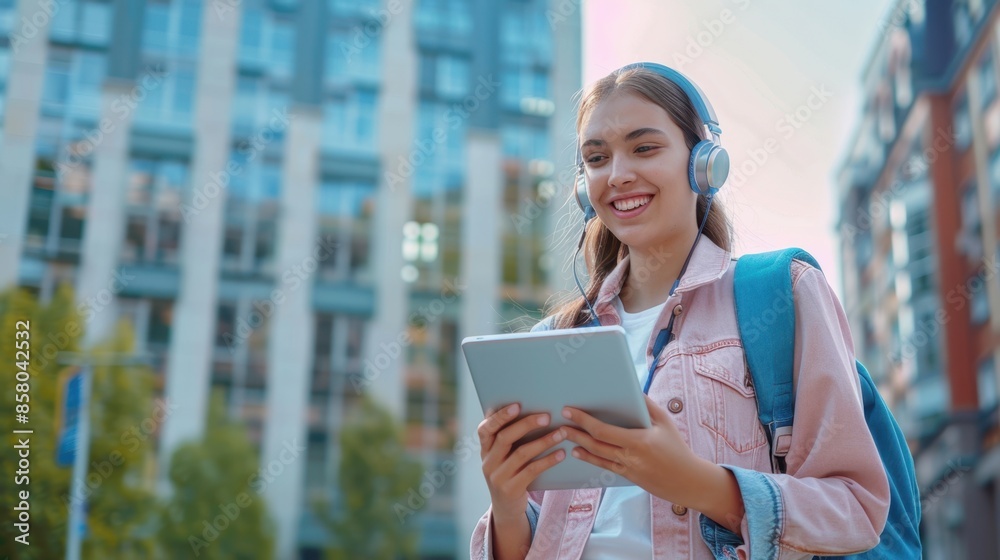 The student with a tablet The student with a tablet