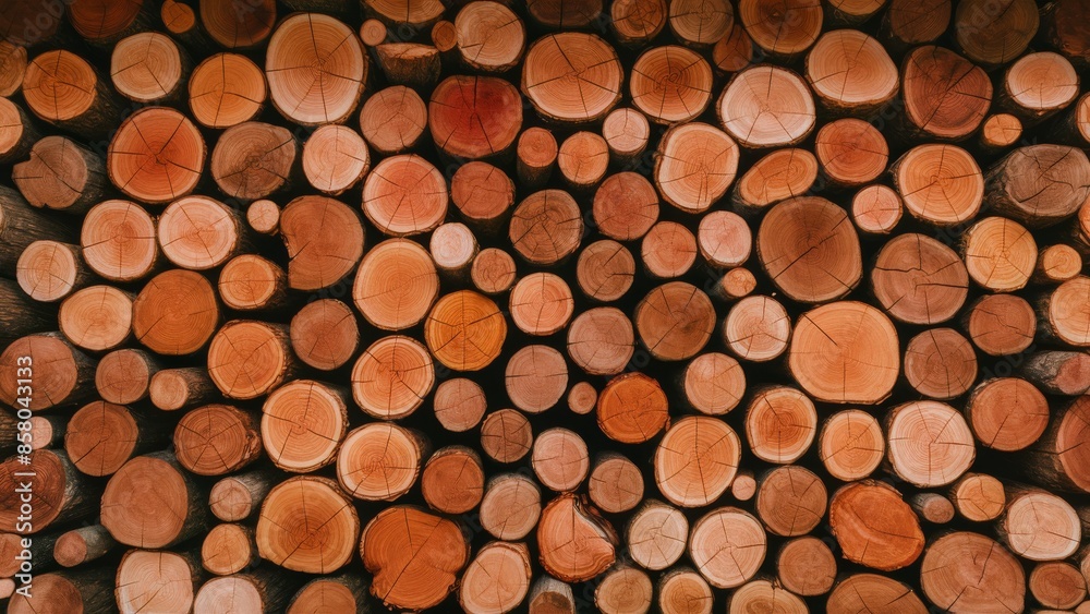 Meticulously Arranged Stack of Wooden Logs Showing Natural Patterns Meticulously Arranged Stack of Wooden Logs Showing Natural Patterns