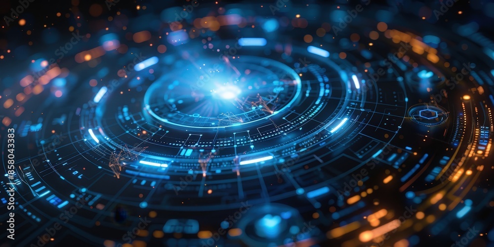 Abstract Digital Interface with Circular Display