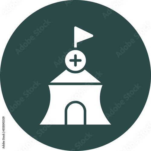 Camp Glyph Circle Icon