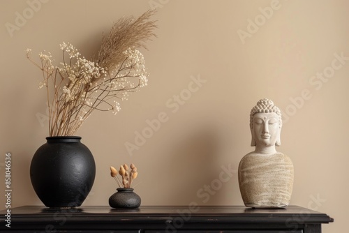 living room interior with vase