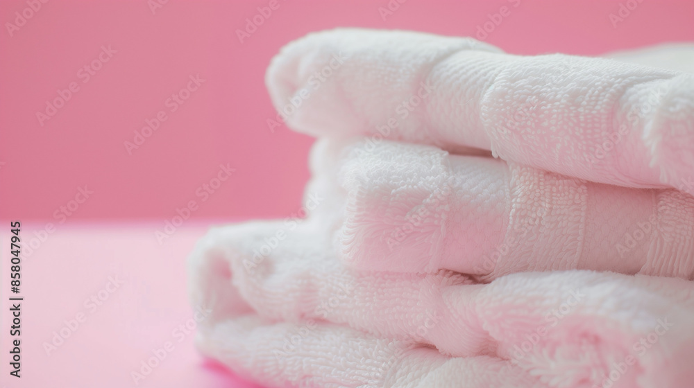 Towels Isolated Product Photography Pink Background