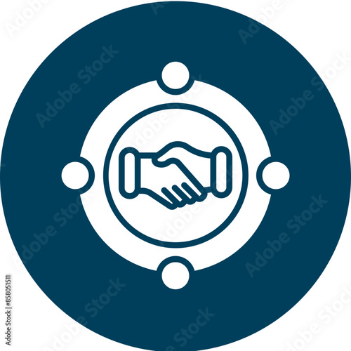 Collaborative Glyph Circle Icon