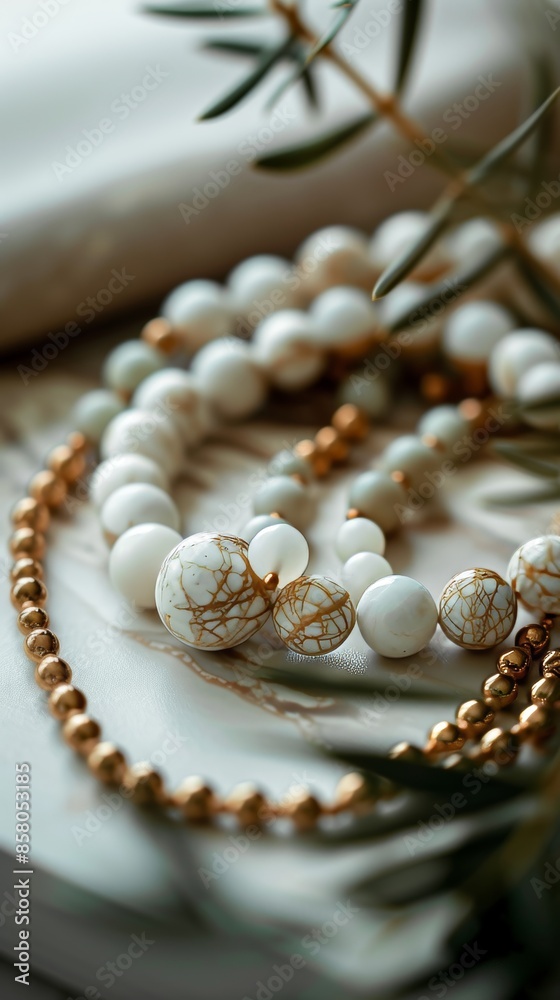 Close-up Photography of Marble Bead Necklace Set Close-up Photography of Marble Bead Necklace Set