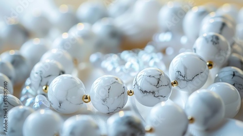 Close-up Photography of Marble Bead Necklace Set