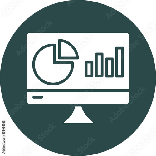 Data Analysis Glyph Circle Icon