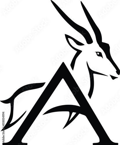 logo letter A uses an antelope image