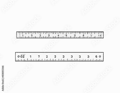 Ruler line icon, stationery concept, office or school measure tool vector sign on white background, straightedge symbol in outline style for mobile concept and web design. Vector graphics