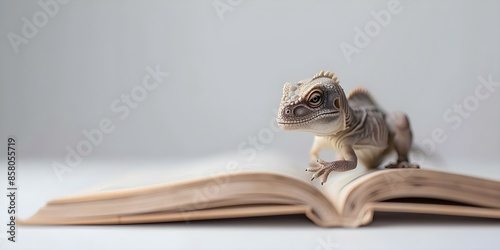 A Comprehensive History Book Covering Dinosaur Images and Extinction Events. Concept Prehistoric Creatures, Dinosaurs, Extinction Events, Paleontology, Ancient History