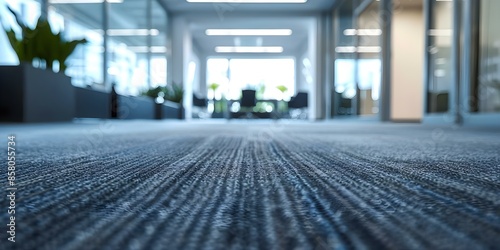 Expert dry cleaning service for office carpets with meticulous drying procedure. Concept Office Carpet Cleaning, Professional Dry Cleaning, Meticulous Drying, Expert Service © Anastasiia