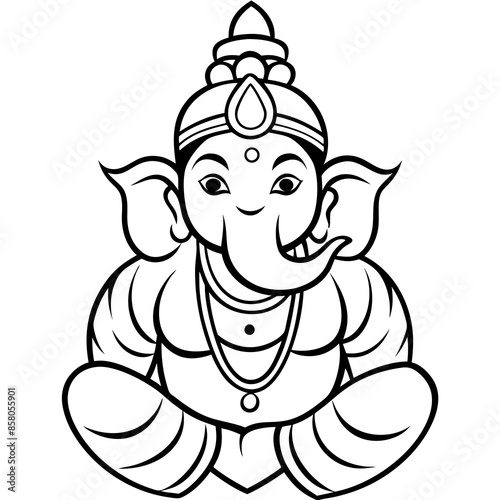 Ganesh jayanti lord ganesha hand drawn cartoon sticker icon vector illustration