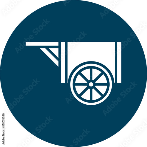 Wood Cart Glyph Circle Icon