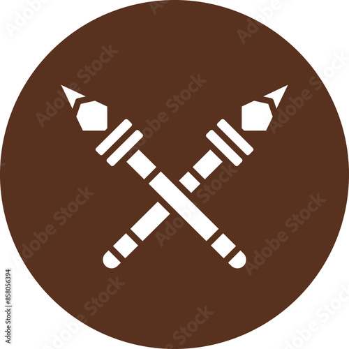 Spear Glyph Circle Icon