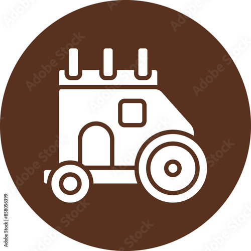 Caravan Glyph Circle Icon