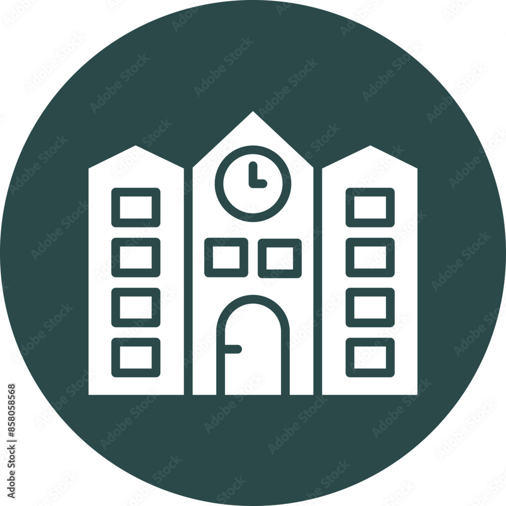 Campus Vector Glyph Circle Icon Campus Vector Glyph Circle Icon